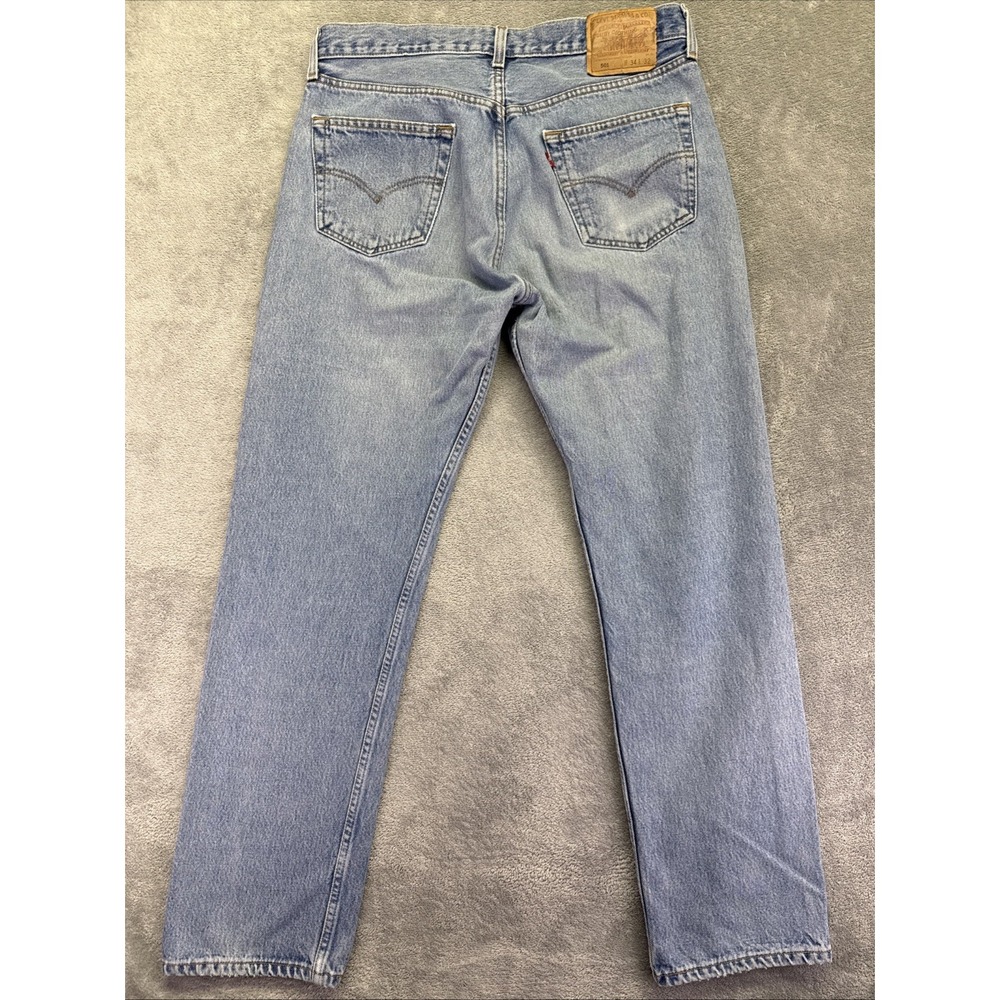 Vtg Levi's 501 Button Fly Straight Leg Medium Wash Jeans Mens 34x32